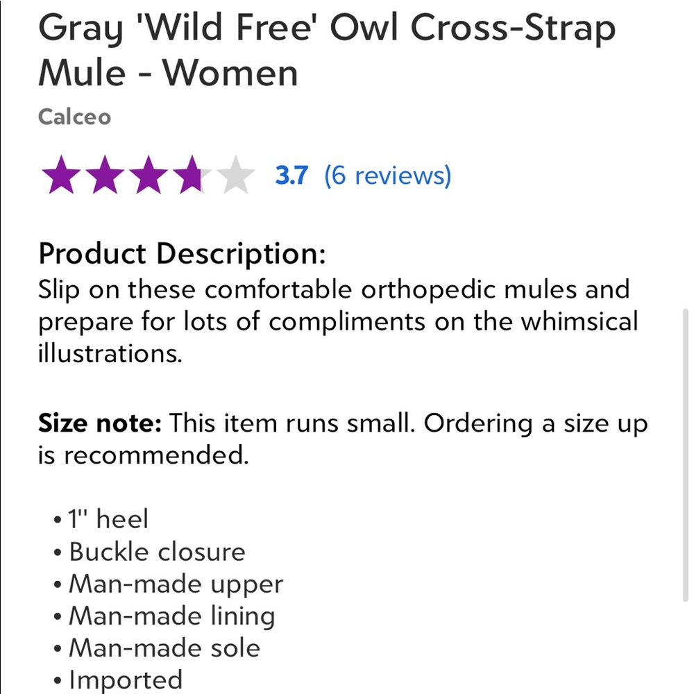 Calceo-Owl Wild free cross-strap mule- fits like Birkenstock boxed EU 35 -6-NWT - Picture 11 of 11